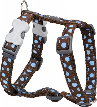 REDDİNGO KAHVERENGİ ÜZERİNE MAVİ BENEKLİ GÖĞÜS TASMASI L /25MM