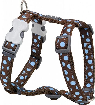 REDDİNGO KAHVERENGİ ÜZERİNE MAVİ BENEKLİ GÖĞÜS TASMASI L /25MM