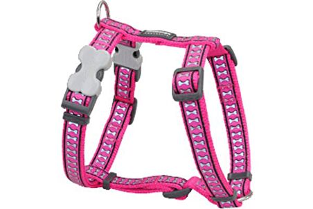 REDDİNGO REFLEKTÖRLÜ KEMİK DESENLİ PEMBE GÖĞÜS TASMASI M /20MM