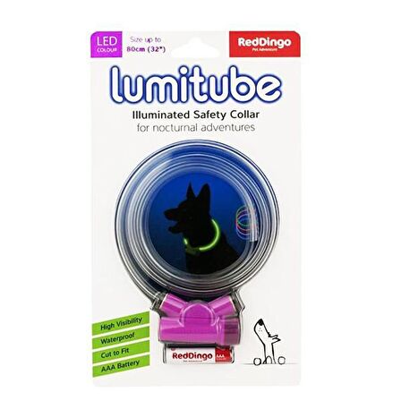 Red Dingo Lumitube Mor Işıklı Köpek Boyun Tasması S-M 50 Cm