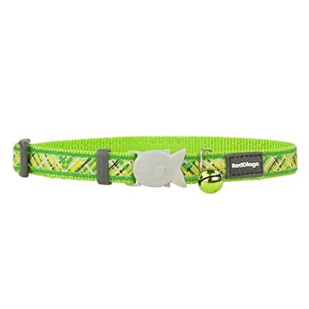 Reddingo Flanno Desenli Lime Kedi Boyun Tasması 12 mm