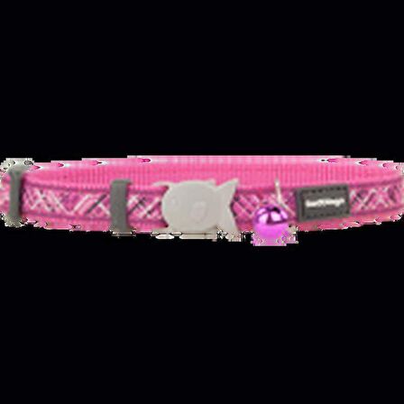 REDDİNGO FLANNO DESENLİ PEMBE KEDİ BOYUN TASMASI 12MM / 20-32 CM