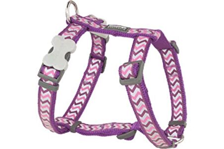 Red Dingo Reflektörlü Ziggy Desenli Mor Xl Göğüs Tasması 25mm - KONG