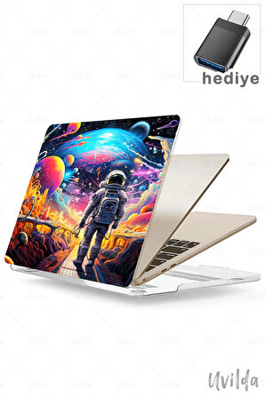 MacBook Pro 13 A2338 A2289 A2251 A2159 A1989 A1708 A1706 uyumlu Kaos-4 Şeffaf Msoft Uzay Macerası
