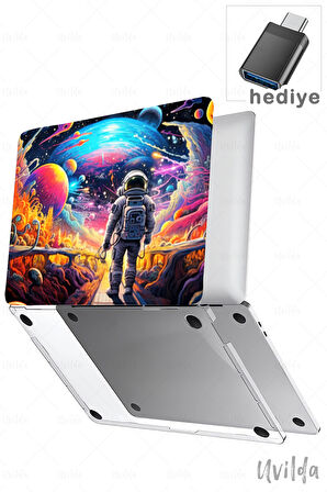 MacBook Air 15 A3114 A2941 uyumlu Kaos-4 Şeffaf Msoft Uzay Macerası