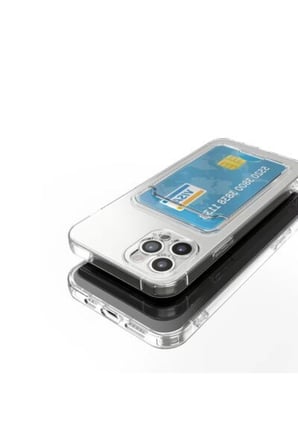 Apple Iphone 11 Pro Max Ile Uyumlu Kılıf Kartlıklı Kartvizitli Şeffaf Telefon Kılıfı Kapak