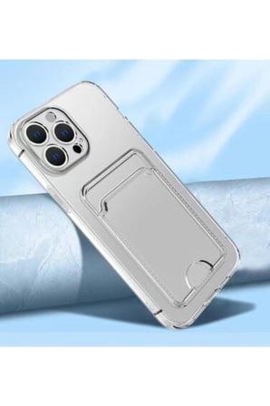 Apple Iphone 11 Pro Max Ile Uyumlu Kılıf Kartlıklı Kartvizitli Şeffaf Telefon Kılıfı Kapak
