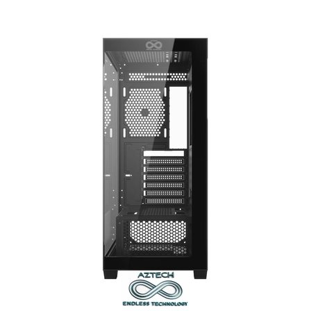 AZTECH AZT11 1050W Temper Cam , RGB Switch Siyah 5 x RGB Fan Uzakdan Kumanda Akvaryum Gamin Kasa