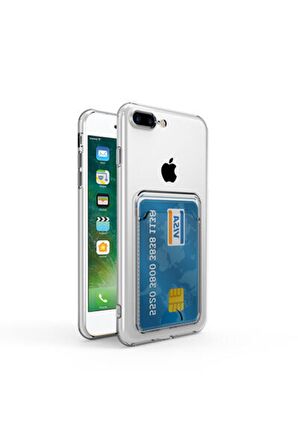 Apple Iphone Se 2022 Ile Uyumlu Kılıf Kartlıklı Kartvizitli Şeffaf Telefon Kılıfı Kapak