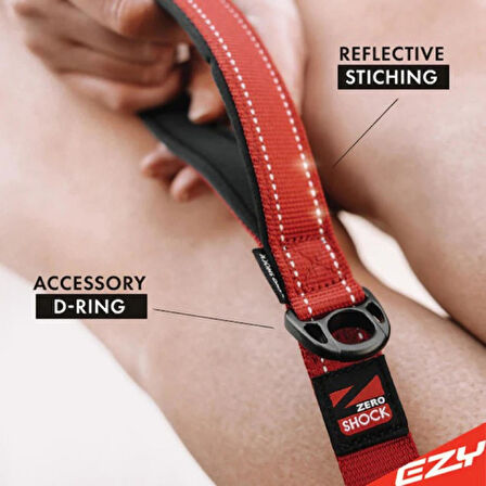 Ezydog Leash Zero Shock Köpek Gezdirme Kayışı Siyah (122cm)