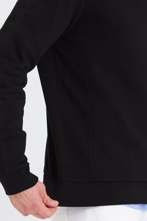 Erkek Bisiklet Yaka Uzun Kol Kışlık Siyah Sweatshirt