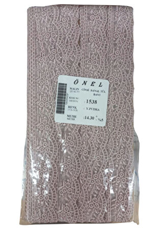 Dantel Polyester Sanal Tül Bant Y.Pudra 14,30 Metre En 3 cm ON-1538-PU