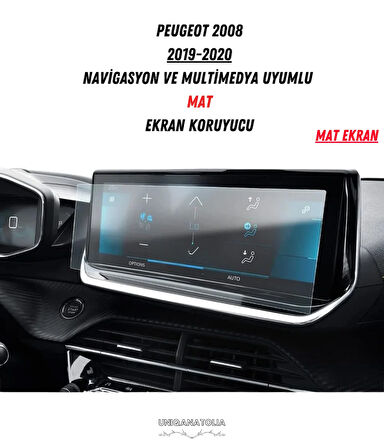 Peugeot 2008 2019-2020 Navigasyon ve Multimedya Uyumlu Mat Ekran Koruyucu