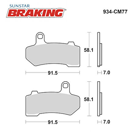 SİNTERLİ FREN BALATASI / HARLEY D. / V-ROD VRSCAW / 1250cc / ARKA  / 2008-2009-2010