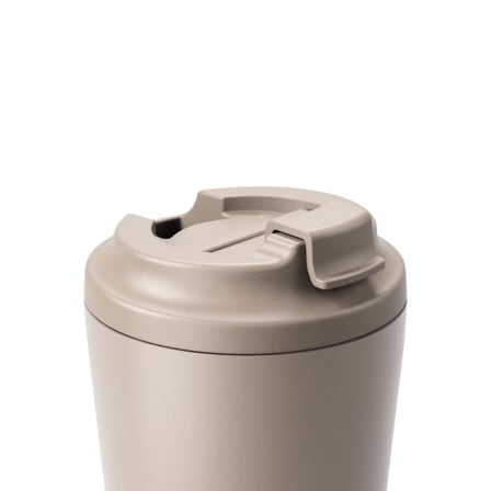 Made By Fressko Piccolo Seramik Ve Çelik Yalıtımlı Tekrar Kullanılabilir Kahve Bardağı Sip Mug 118 Ml Krem