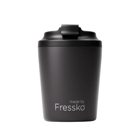 Made By Fressko Piccolo Seramik Ve Çelik Yalıtımlı Tekrar Kullanılabilir Kahve Bardağı Sip Mug 118 Ml Siyah
