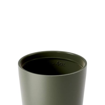 Made By Fressko Piccolo Seramik Ve Çelik Yalıtımlı Tekrar Kullanılabilir Kahve Bardağı Sip Mug 118 Ml Haki