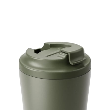 Made By Fressko Piccolo Seramik Ve Çelik Yalıtımlı Tekrar Kullanılabilir Kahve Bardağı Sip Mug 118 Ml Haki