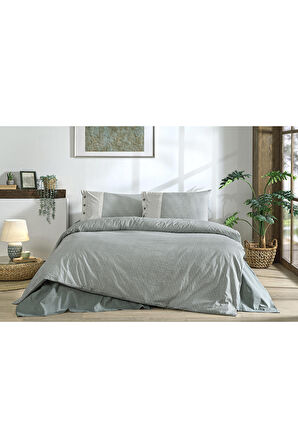 Özdilek NATURAL LİNE ÇİFT KİŞİLİK NEVRESİM TAKIMI Yeşil