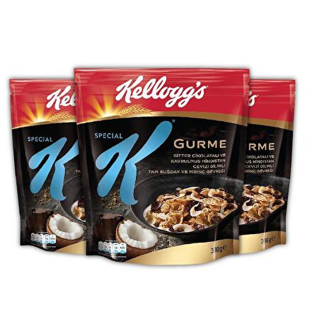Kellogg's Special K Bitter Çikolatalı&Hindistan Cevizi Dilimli 300 Gr x3 Adet,%46 Yulaf içerir,Lif