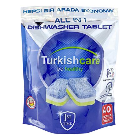 Turkishcare Hepsi 1 Arada 40 lı Bulaşık Makinası Tableti x 24 Paket (960 Tablet)