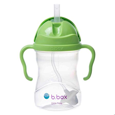 B.box Tıklama Kilitli Uçlu Damlatmaz Pipetli Alıştırma Bardağı, Yeşil, 240 Ml, 6 Ay, 1 Adet