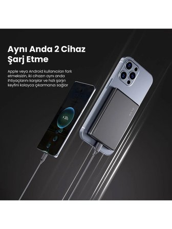 ZLOS TB05 5000MAH 15W Ultra Ince Manyetik Kablosuz Powerbank Taşınabilir Hızlı Şarj Cihazı