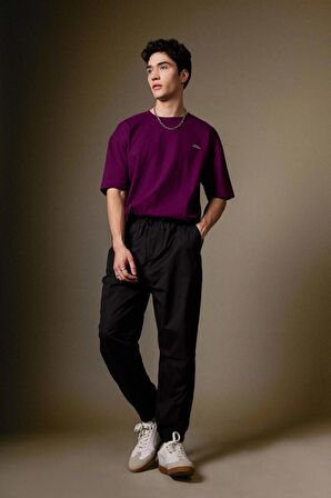 DeFacto Jogger Gabardin Pantolon Regular Beli Bağcıklı Cepli Lastikli Paça B7493AX24SPBK81