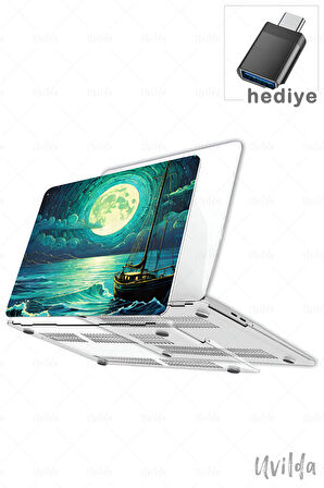 MacBook Pro 14 A3401 A3185 A3112 A2992 A2918 A2779 A2442 uyumlu Derin 18 Şeffaf Msoft Gece ve Deniz