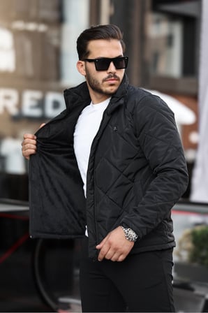 BLUESMODA HAKİM YAKA KAPİTONE GİZLİ KAPÜŞON İÇİ PELUŞ MONT