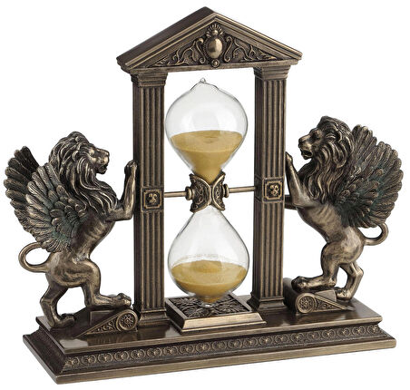 VERONESE BİBLOLAR-Wise Karışık-WISE KANATLI ASLAN KUM SAATI-21x18x7 CM-JWU77008A4