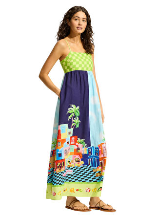 Seafolly Çok Renkli Kadın Uzun Plaj Elbisesi 55439-DR