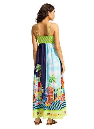 Seafolly Çok Renkli Kadın Uzun Plaj Elbisesi 55439-DR
