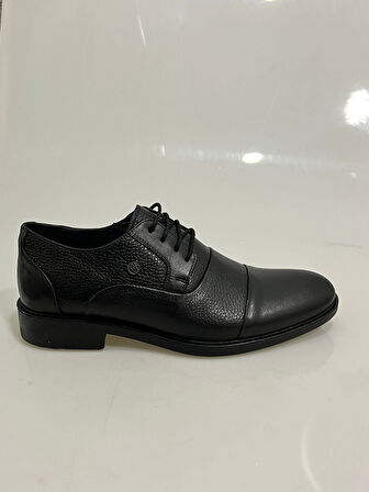 2805 Siyah Kauçuk Taban Baskı Detaylı Erkek Klasik Ayakkabı