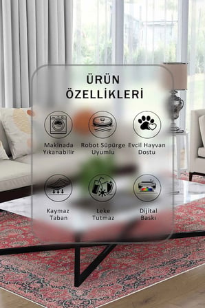 Yıkanabilir Kaymaz Taban Dijital Baskılı Halı ve Yolluk – Leke Tutmaz Salon & Mutfak Halısı