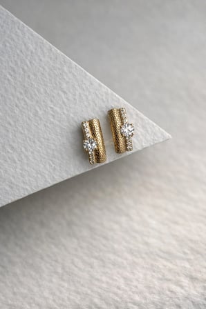 Çelik Rose Gold Taşlı Karima Küpe -kararma Apmaz-