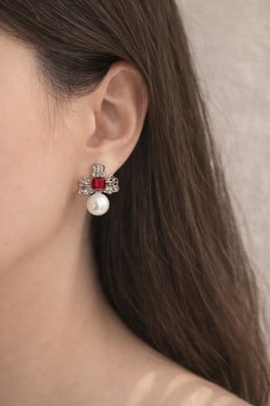 Çelik Gold Pembe Mineli Mers Model Enna Küpe -kararma Yapmaz Gümüş Tek Ebat Çelik
