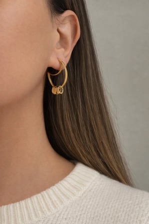 Çelik Gold Tasarım Leezy Küpe -kararma Yapmaz-