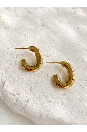 Çelik Gold Vintage Model Basic Koza Küpe -kararma Yapmaz-