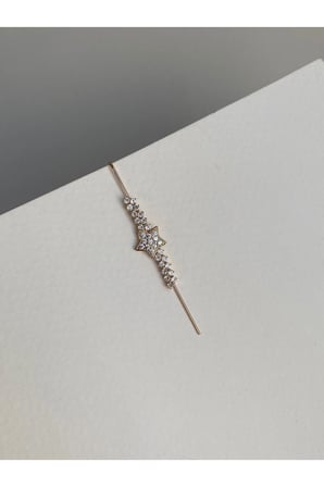 Çelik Rose Gold Taşlı Yıldız İğne Marcella Küpe -kararma yapmaz-