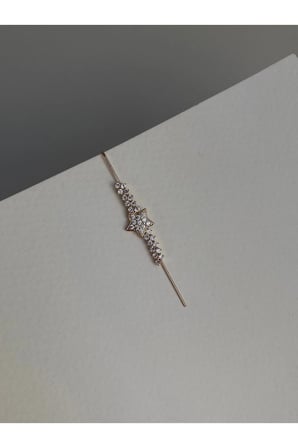 Çelik Rose Gold Taşlı Yıldız İğne Marcella Küpe -kararma yapmaz-