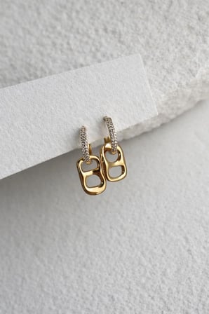 Çelik Rose Gold Taşlı Mers Model Jayne Küpe -kararma yapmaz-