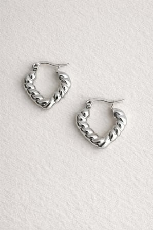 Çelik Silver Vintage Model Olyster Küpe -kararma yapmaz-