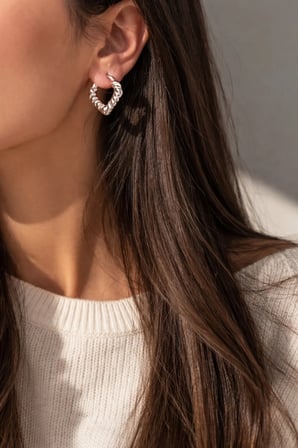 Çelik Silver Vintage Model Olyster Küpe -kararma yapmaz-