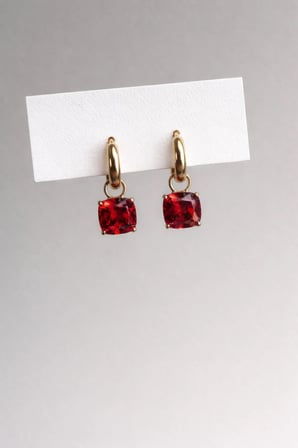 Çelik Rose Gold Bordo Tek Taş Series Lily Küpe -kararma Yapmaz-