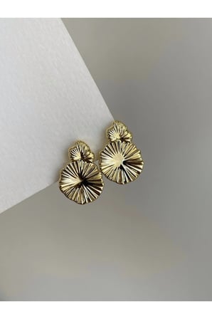 Çelik Gold Vintage Bold Model Lively Küpe -kararma yapmaz-