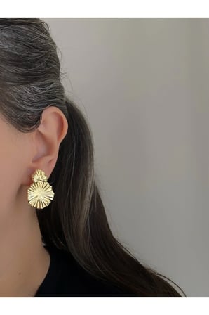 Çelik Gold Vintage Bold Model Lively Küpe -kararma yapmaz-