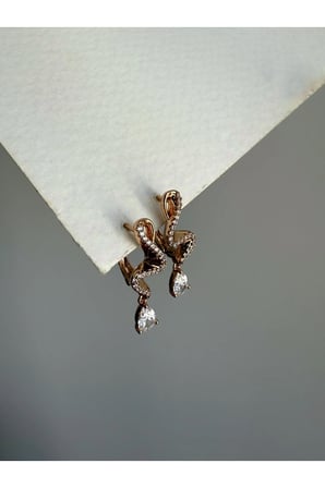 Çelik Rose Gold Taşlı Melisandre Küpe -kararma yapmaz-