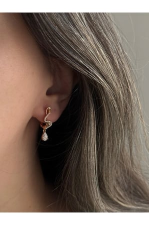 Çelik Rose Gold Taşlı Melisandre Küpe -kararma yapmaz-