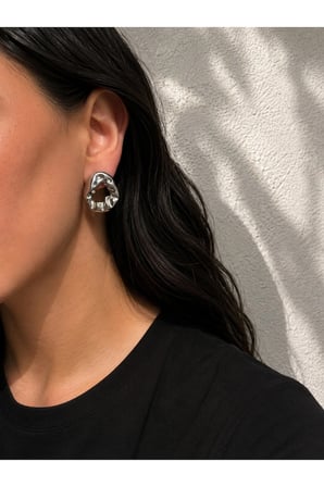 Çelik Silver Bold Marshall Küpe -kararma yapmaz-